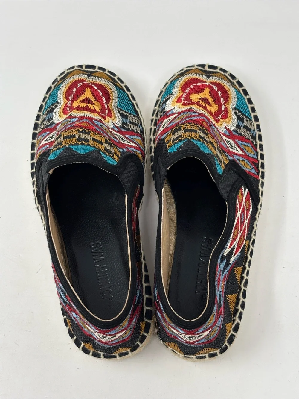 Johnny Was Aldorna embroidered espadrille slip one shoes NWOT size 36 (6)
